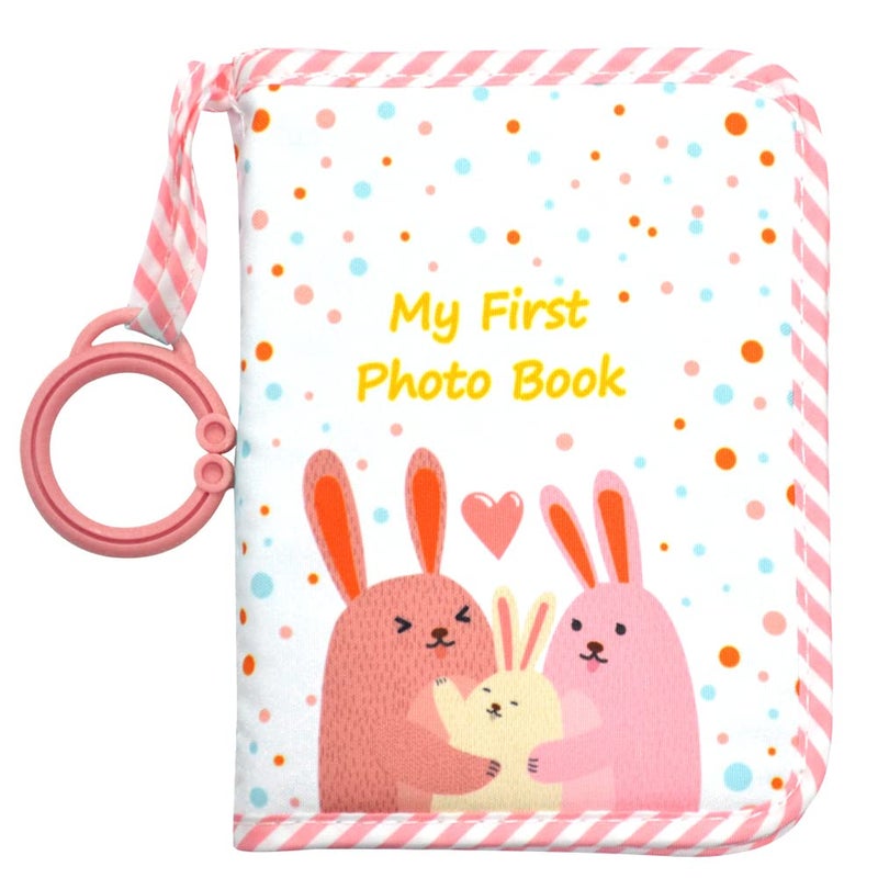 Amzoya Baby's My First Family Album,baby photo album 4×6 Soft Cloth Photo Book,Baby Cloth Album with Photo Pockets, for Newborn Toddler & Kids - Image 1